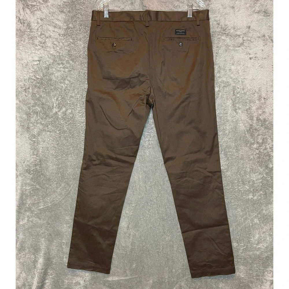 Banana Republic Mens Aiden Slim Fit Chino 36x34* Terra Brown Neutral Elevated